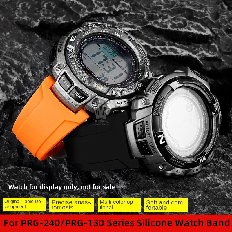 

For CASIO PROTREK PRG-240 PRG-130YT PRW-1500 replace strap prg240 prg130 watch band soft silicone strap accessory with tool men