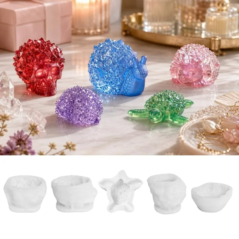 3D Skull Candle Silicone Mold DIY Coral Turtle Snail Hedgehog Aromatherapy Plaster Desktop Ornament Resin Molds Home Decor Tools