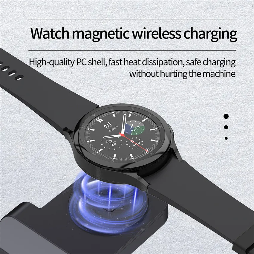 3 in 1 Wireless Charger Stand Type C Fast Charging Dock Station For iPhone 17-12 Samsung S22 S21 Samsung Watch 6 5 4 Earbuds