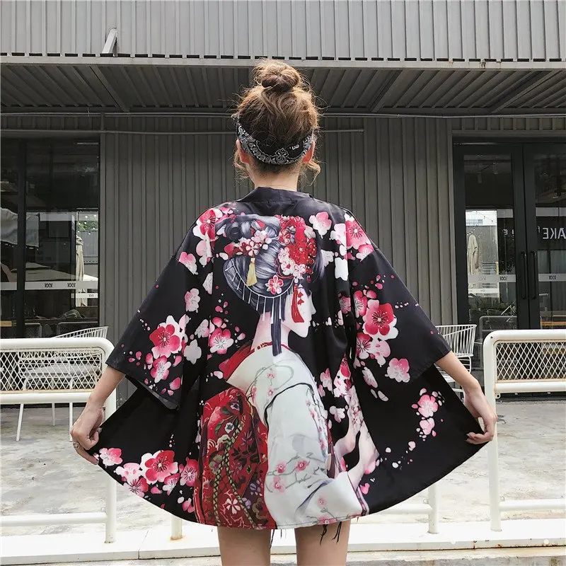 

Harajuku-style Summer Korean-style Haori Cardigan Women's Fashion Loose Slimming Cool Feeling Sun Protection Kimono-style Thin C