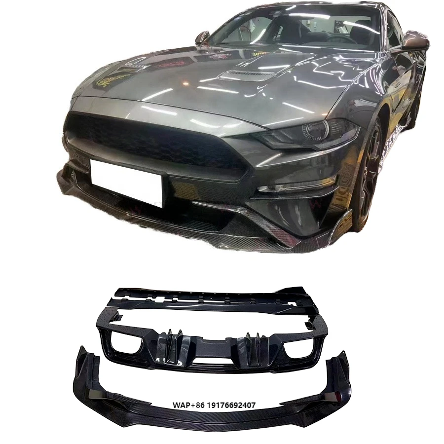 

High Quality Carbon Fiber Body Kit forMustang 2018-2020 Includes Front Bumper Lip Rear Diffuser Spoiler Side Skirts Body Kits