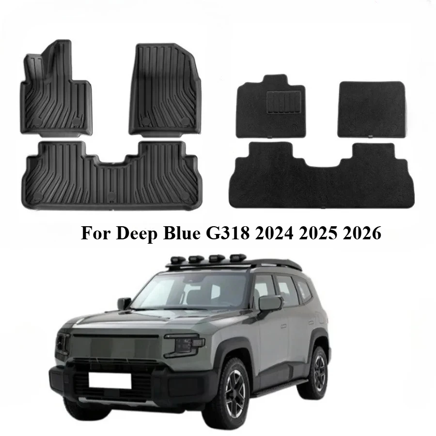 

For Deep Blue G318 2024 2025 2026 Car Mats TPE Floor Mats, Trunk Mat, and Seat Back Mat