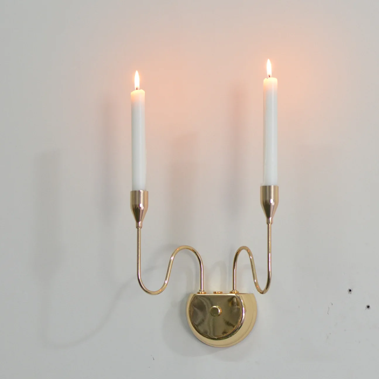 Wall Candlestick  Metal Candle Holder Simple Golden Wedding Decoration Bar Party Living Room Decoration Home Decoration