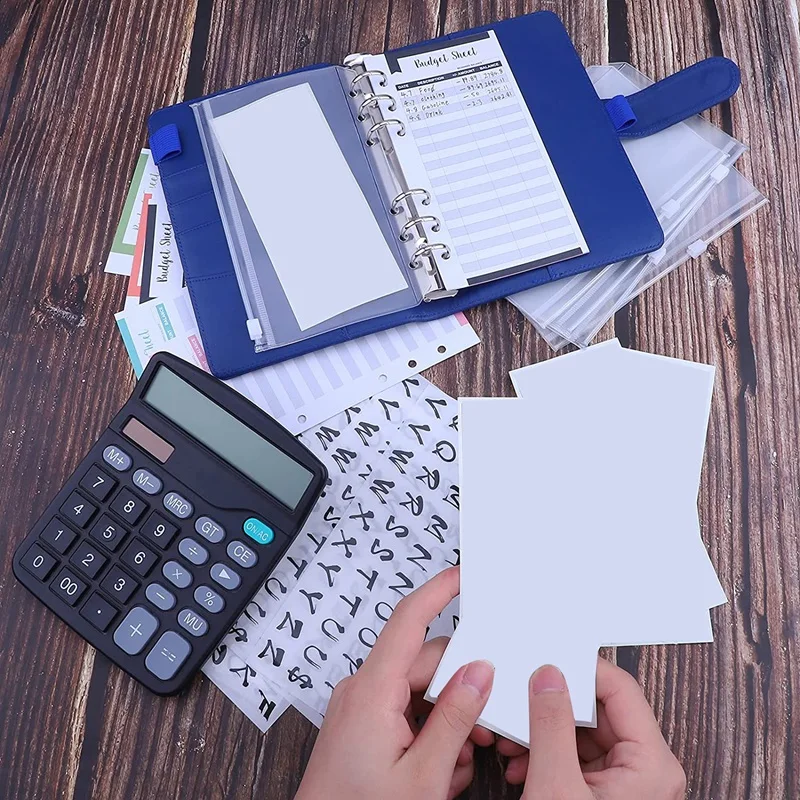 Набор обложек для бумаг A6, 6 колец, карманы для счетов, бюджетные листы для экономии денег, система конвертов для наличных