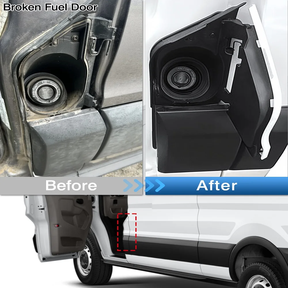 Car Fuel Filler Tank Housing Cover & Flap Cap for Ford Transit 150 250 350 350HD 2015 2016 2017 2018 2019 2020 2021 2022 2023