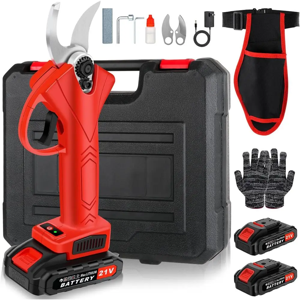 

Беспроводные электрические секаторы, диаметр реза 30 мм, две литиевые батареи по 2 Ач, лезвие из стали SK5, триммер для деревьев