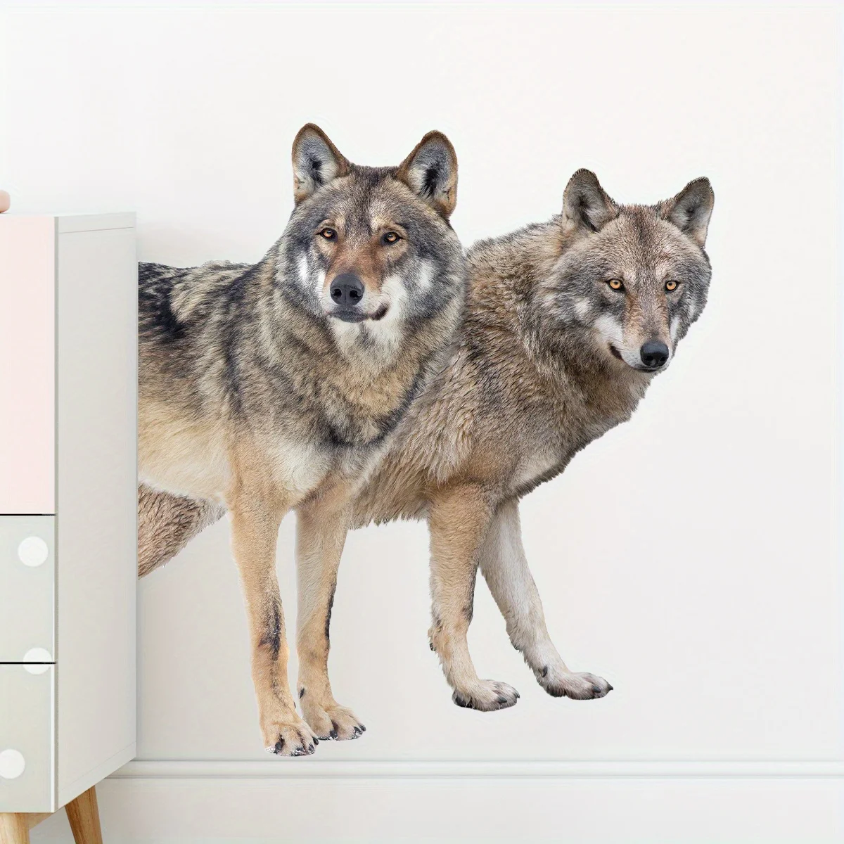 Watercolor Animal True To Life Wolf Wall Sticker Children Room Removable for Bedroom Living Room Foyer Decoration Wall Decal