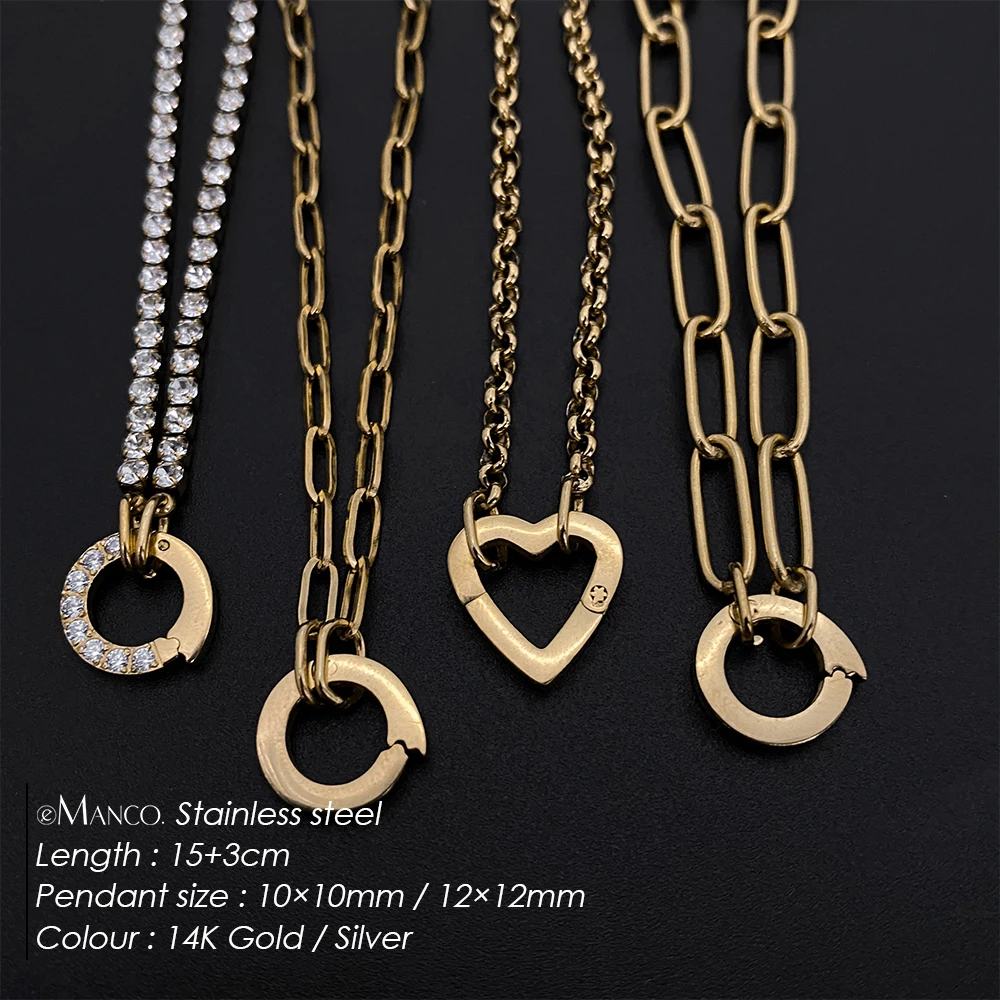 EManco الأزياء سحر سوار DIY الفولاذ المقاوم للصدأ قابل للتعديل مشبك ورق اللؤلؤ القلائد الاكسسوارات اليدوية السيدات المجوهرات هدية #2