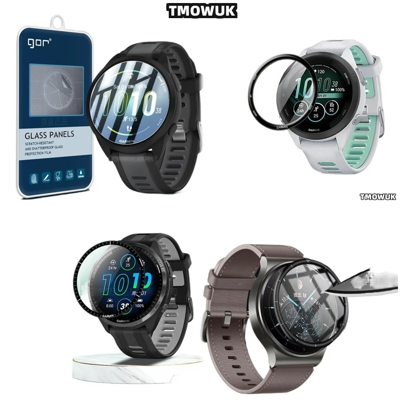

For Garmin Forerunner 57 945 955 965 970 42mm 47mm - 3D Curved Screen Protective Film, Soft Flexible Anti-Scratch Full Cover PMM
