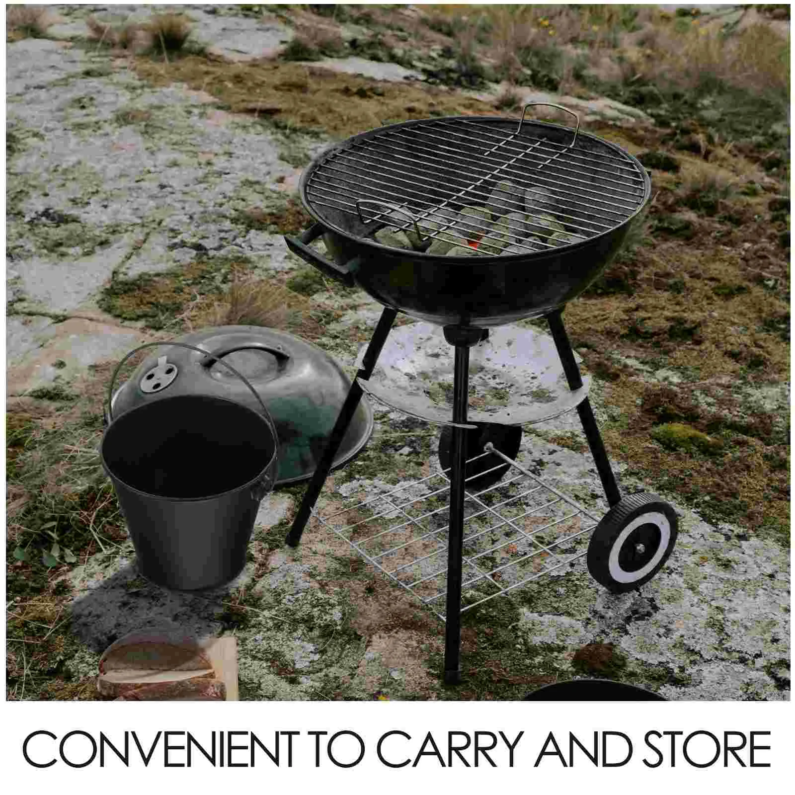 Barbecue BBQ Frying Pan Drip Bucket Oil Grill Accessory for Milk Barrel Black Child