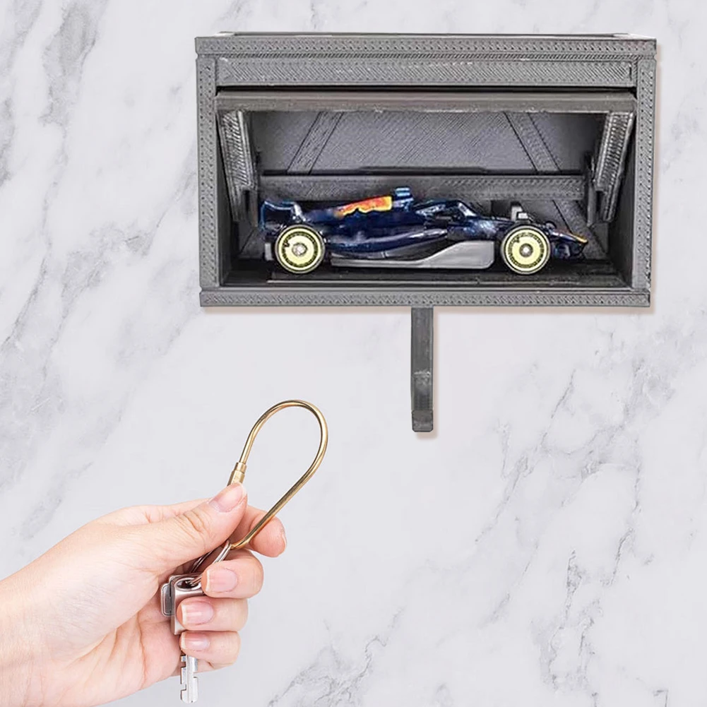 

Настенный держатель для ключей в гараже, креативный органайзер для ключей в форме гаража с открывающейся дверцей для автолюбителей