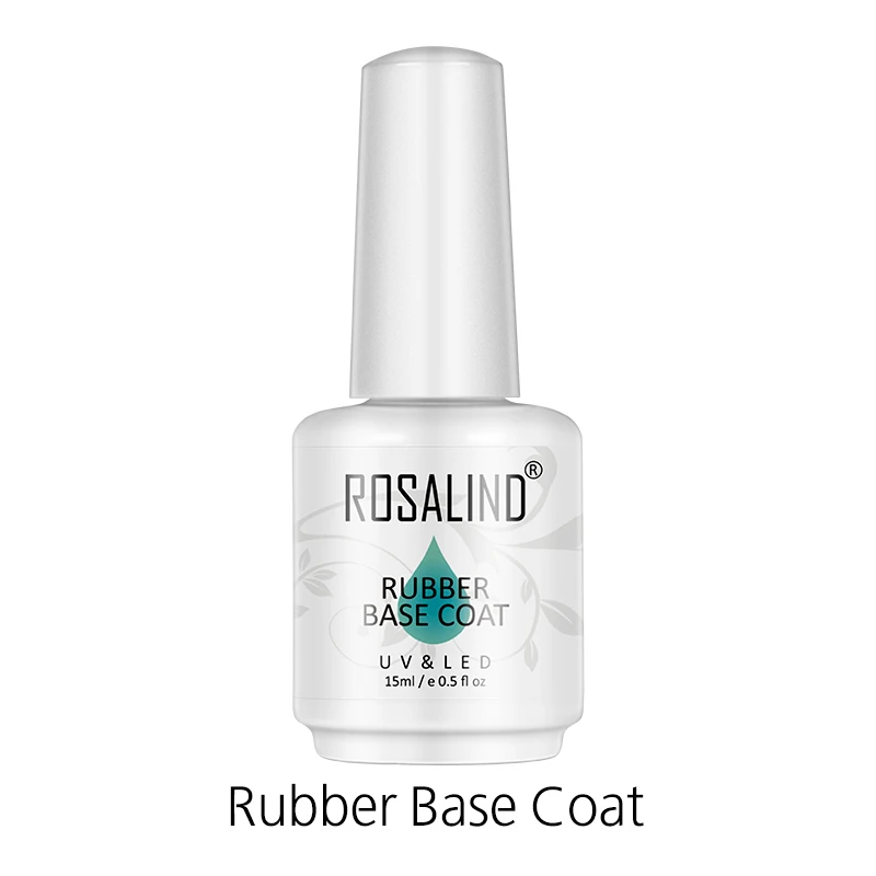 Rosalind gel per unghie 15ml bottiglia di vetro rivestimento superiore per unghie primer adesivo lucide colla per unghie duratura luce UV LED prodotti per unghie
