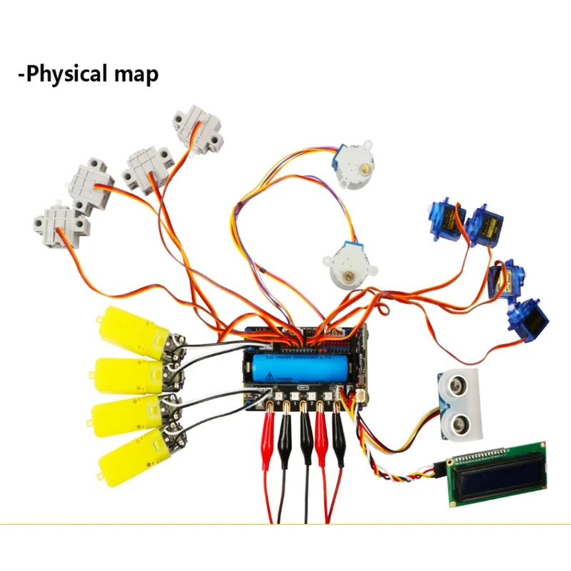 Placa de extensão para Micro:Bit V2.0, suporta 8 servos e 4 motores DC, receptor infravermelho a bordo, luzes RGB