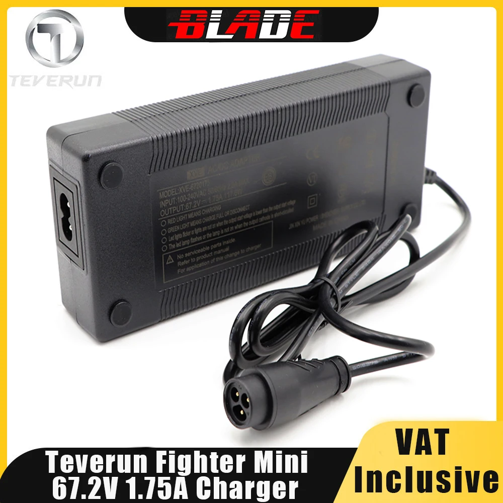 Original 67.2V 1.75A Charger For Teverun Fighter Mini Pro 60V Electric Scooter Verified and Unverified 3-Pin Certified Charger