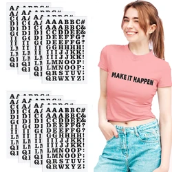 4 Sheets Iron on Letters for Clothing with A-Z Heat Transfer Adhesive Letters Applique DIY Fabric for Clothing Printing Crafts