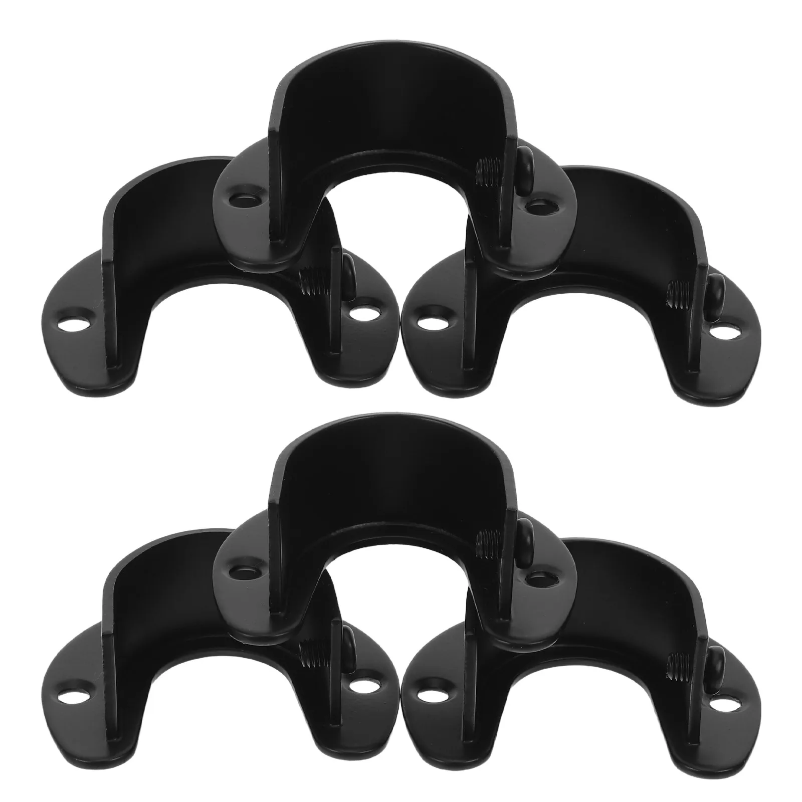 6Pcs Stainless Steel Closet Rod Holder Flange Brackets U-Shaped Heavy Duty Clothes Rail Supports Expansion Tube Screws Wardrobe