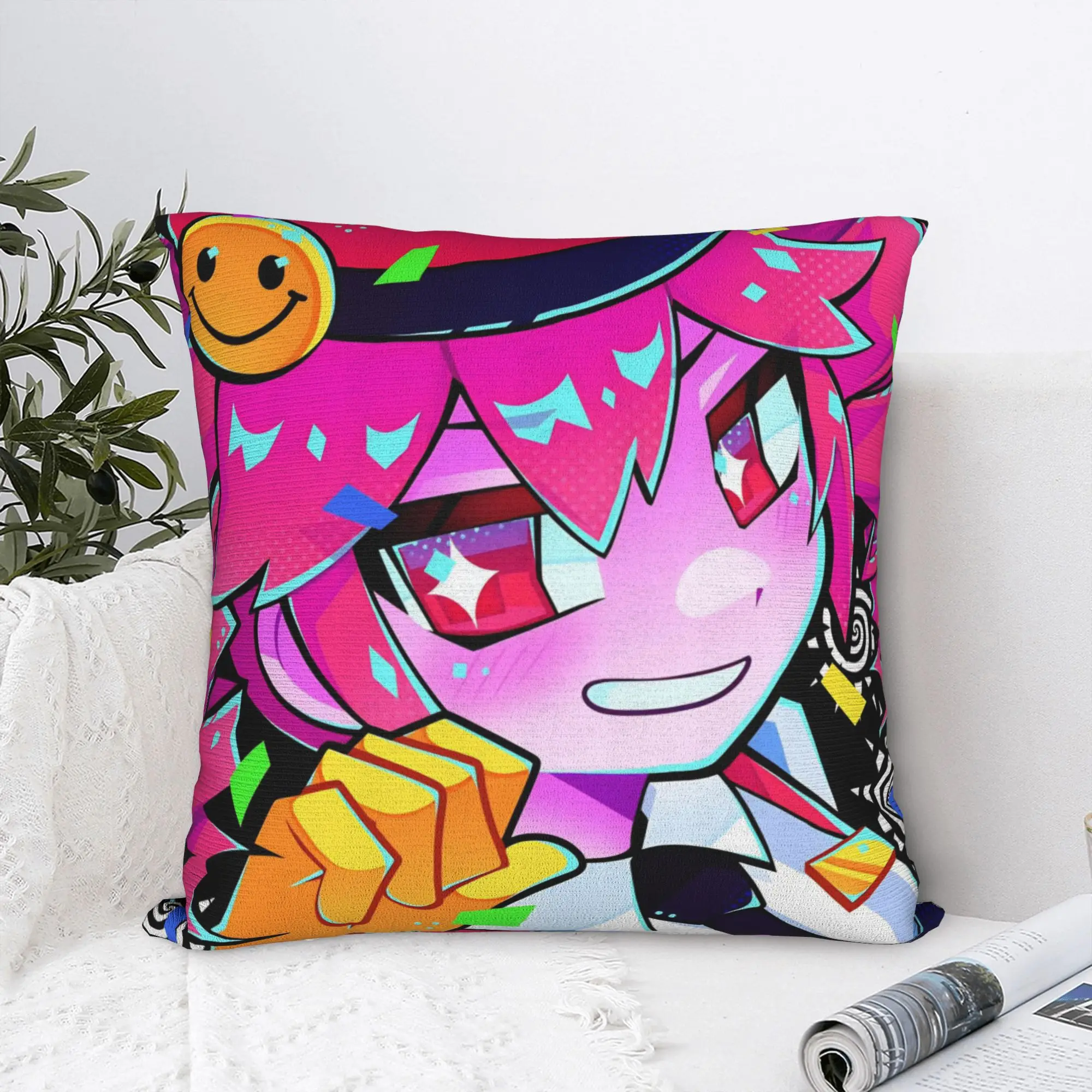 Housse de coussin carrée Mesmerizer Kasane Teto, housse de coussin Kawaii, housse de coussin décorative vintage à fermeture éclair pour la maison, 18x18 pouces