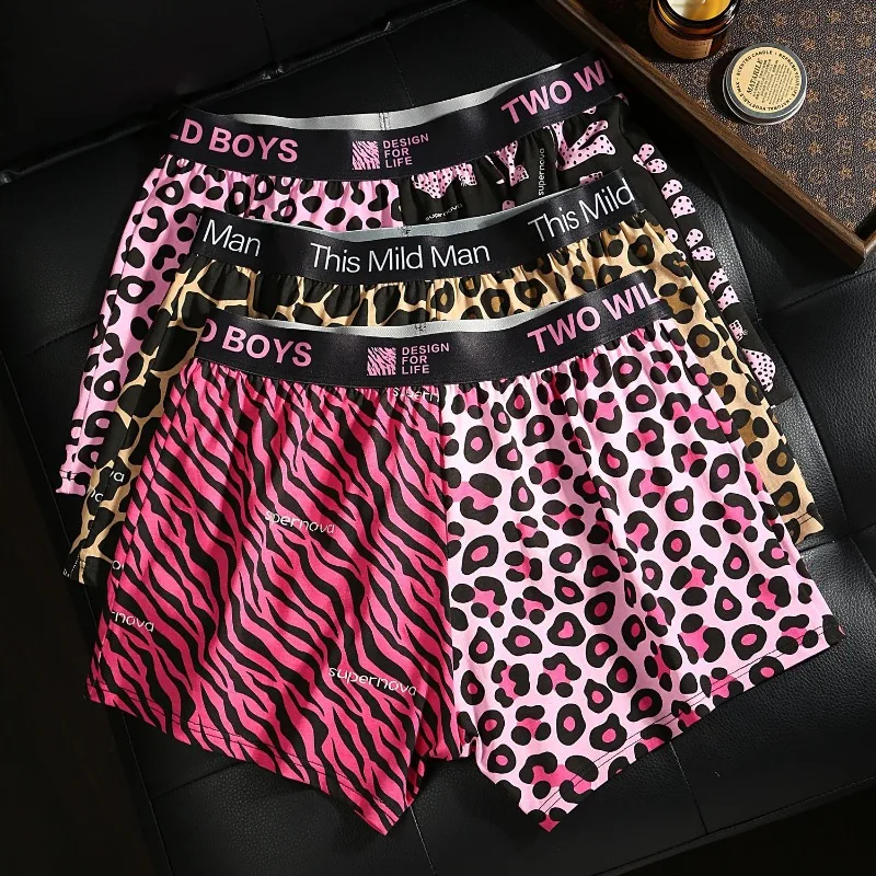 Men's Underwear Pure Cotton Aro Pants Personalized Printing Summer Breathable and Comfortable Home Loose Pants Boys Mid-waist