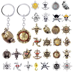 Anime One Piece Keychain Luffy Ace Law Edward Newgate Zoro Sanji Nami Robin Chopper Sir Crocodile Brook Car Key Rings Figure Toy