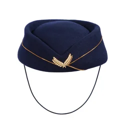 Air Stewardess Cap Hat Fedora for Women Flight Attendant Costume Apparel Clothing