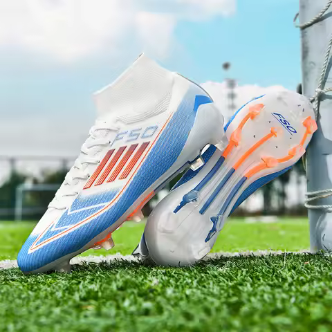 New Men Soccer Shoes Boys Breathable Sport Football Boots Outdoor Cleats Adult Long Spikes Training Non Slip Match Comfortable