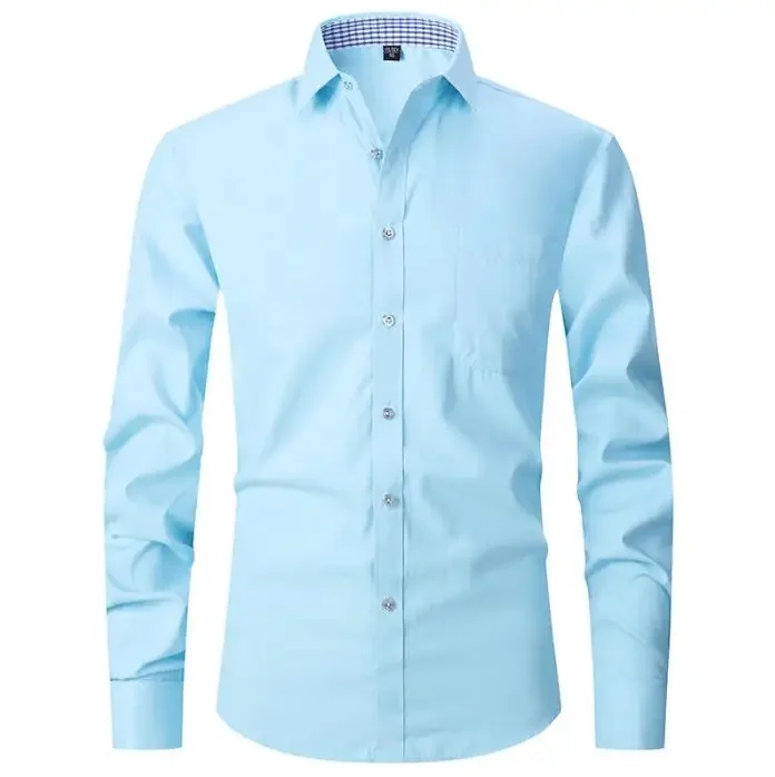 customized long sleeved solid color pattern suits shirt