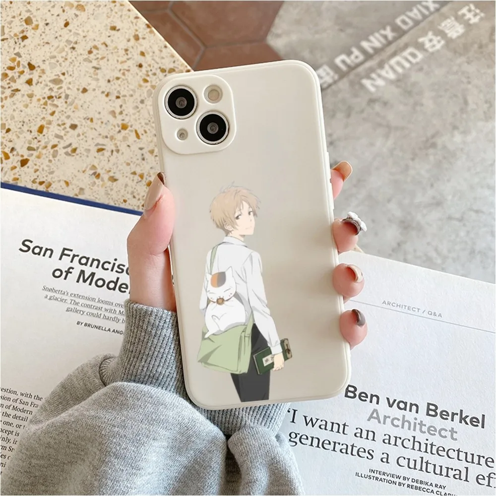 N-Natsume's B-Book O-of F-Friends Phone Case For Iphone 11 13 14 Pro Max X Xr Xs Max Se2020 12mini White Cover Case