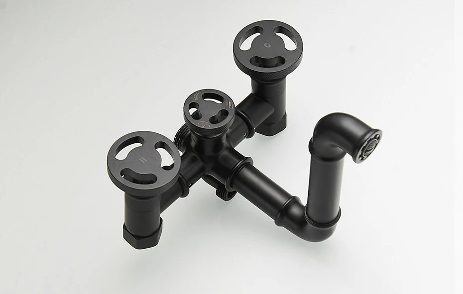 Sistema doccia calda e fredda a parete in stile industriale per set da bagno dell'hotel con set doccia con valvola mista in ottone SF6007