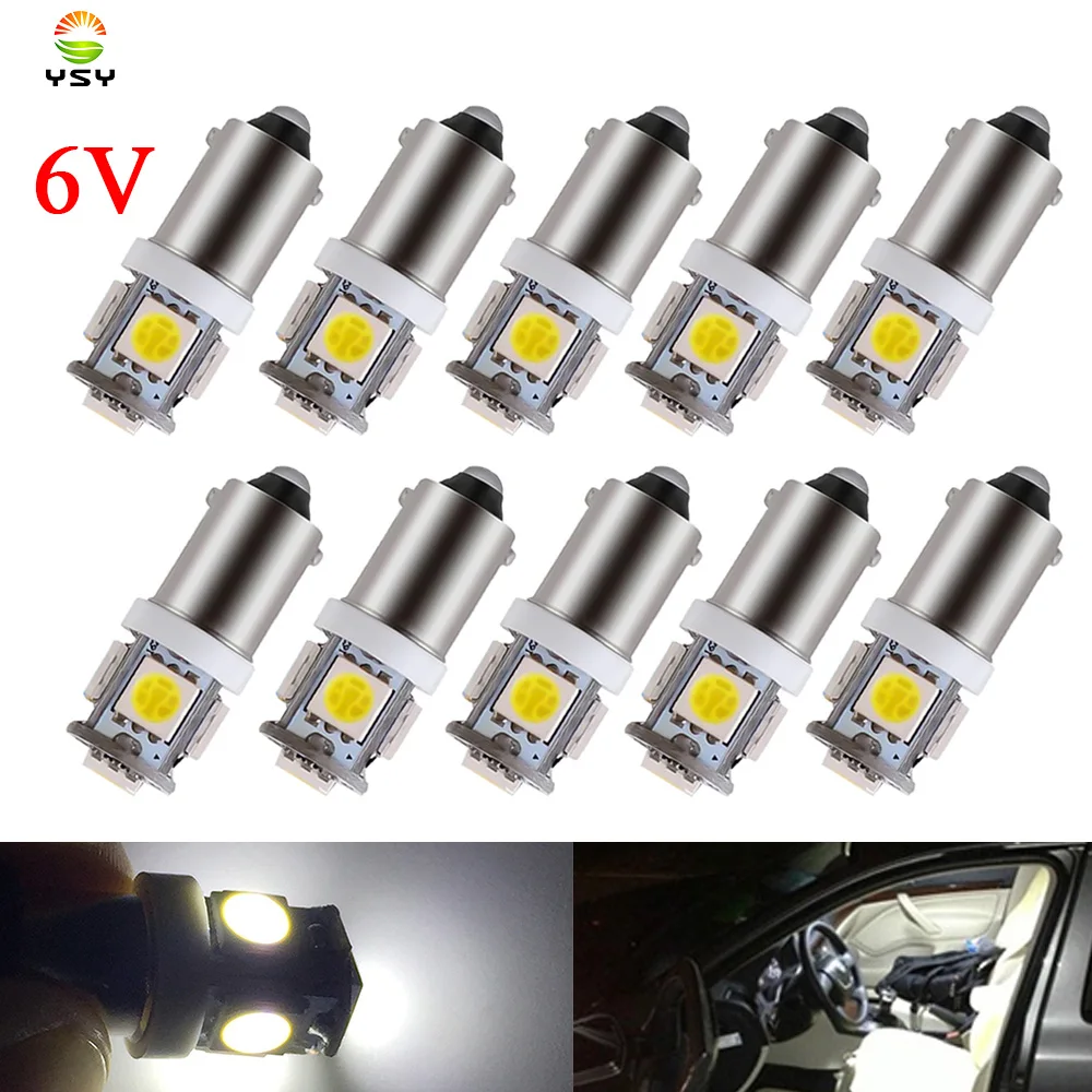 

YSY 10X T11 BA9S 5 SMD 5050 LED Light bulbs 5SMD T4W 1445 Q65B H6W 182 53 57 Car Light Interior Bulb Wedge Lamp 6V