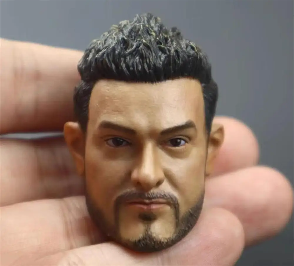 

In Stock For Sale 1/6th Asia India Handsome Guy Movie Actor Khan Male Head Sculpt Carving Toys Model For 12" B001 PH Action DIY
