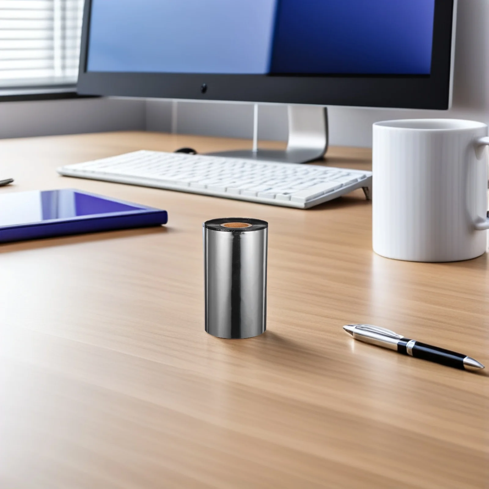 1 لفة الشمع الحراري نقل الشريط تسميات الطباعة الحرارية 110 مللي متر X 300 متر شريط طابعة ملصقات الأكواد الشريطية لتخزين الشحن