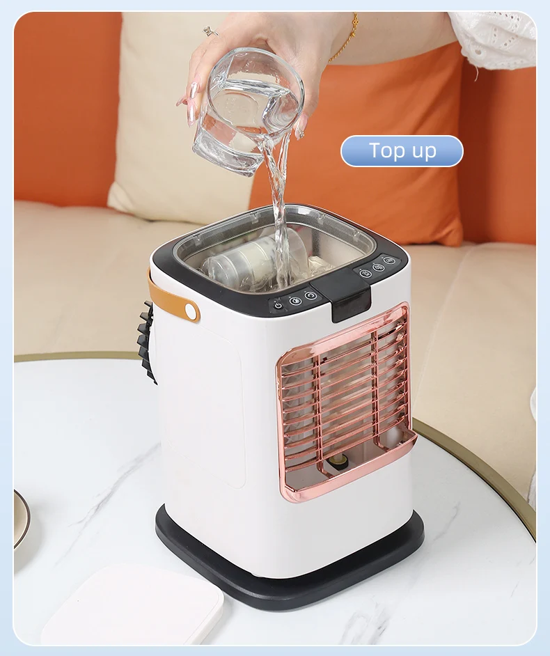 Humidification Refrigeration Small Fan Portable Mini Electric Cooling Fan 2nd Generation Negative Ion Desktop Fan Healthy Cool