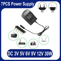 12 V Volt Adapter Switching Power Supply Adjustable 3V 5V 6V 9V 12V 30W DC Power Adapter Transformer AC 220V To 12V 5V 2A SMPS