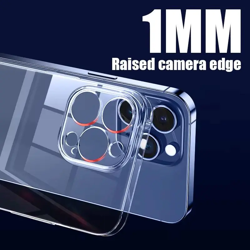 High Transparent Silicone Ultra Thin Case For iPhone 16 15 14 13 12 Pro Max 11 Crystal Clear Slim Shockproof Bumper Phone Cover