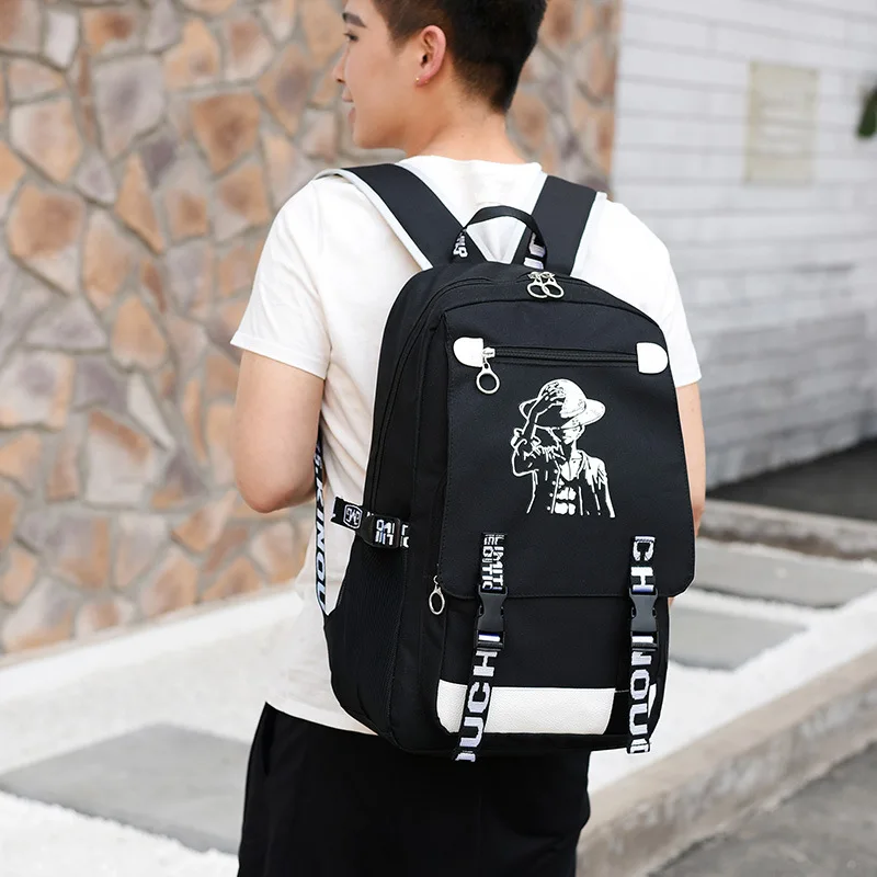 2022 Luffy One Piece Anime Backpacks High Quality Unisex Cartoon Bags Teenagers Mochila Laptop Backpacks Double Shoulder Bags