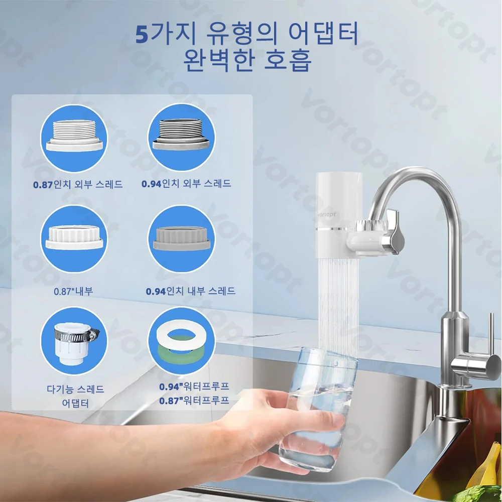 Vortopt Faucet Water Filter Purifier for Kitchen Home Filtro Drinking Filtration System 400 Gallons CEC Mount Tap 0.5 GPM 5stage