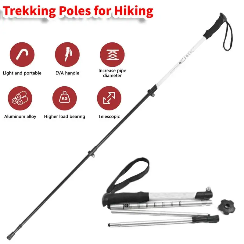 

Light Weight Portable Trekking Poles Folding Hiking Sticks Aluminum Telescopic Hiking Poles Outdoor Walking Stick Balance Suppor