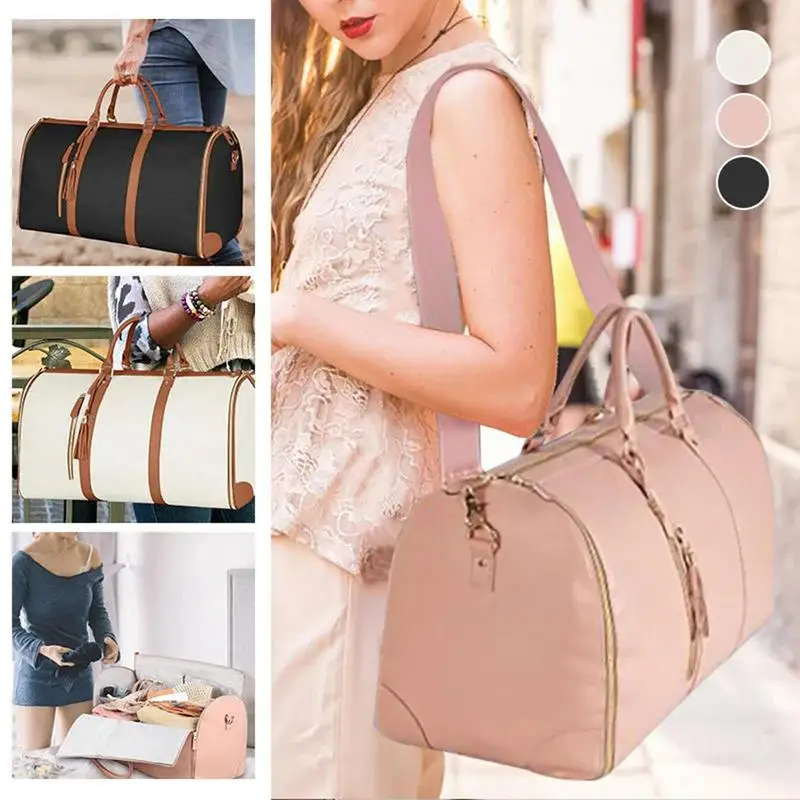 Imagem -02 - Grande Capacidade de Viagem Duffle Bolsa Suit Dobrável Impermeável Vinco Resistência Bolsa Suitbag Roupas Femininas