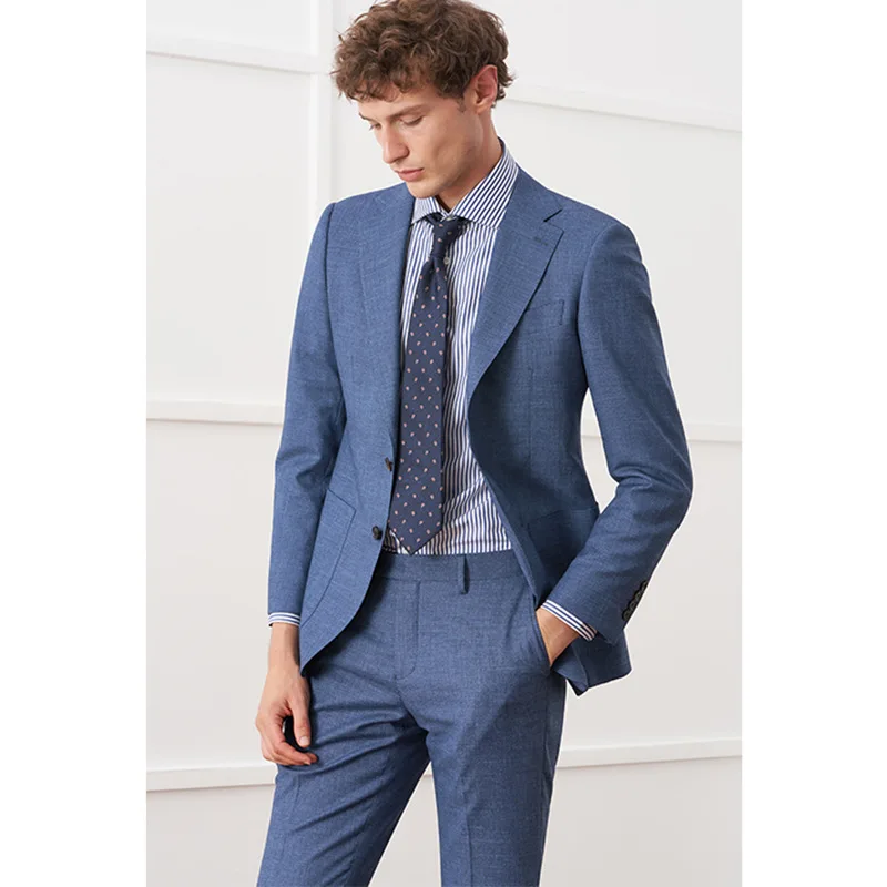 

New Men's Suit 2 Pieces Set Business Leisure Professional Formal Suit For Work Wedding Banquet Clothing Jacket Vest With Pants