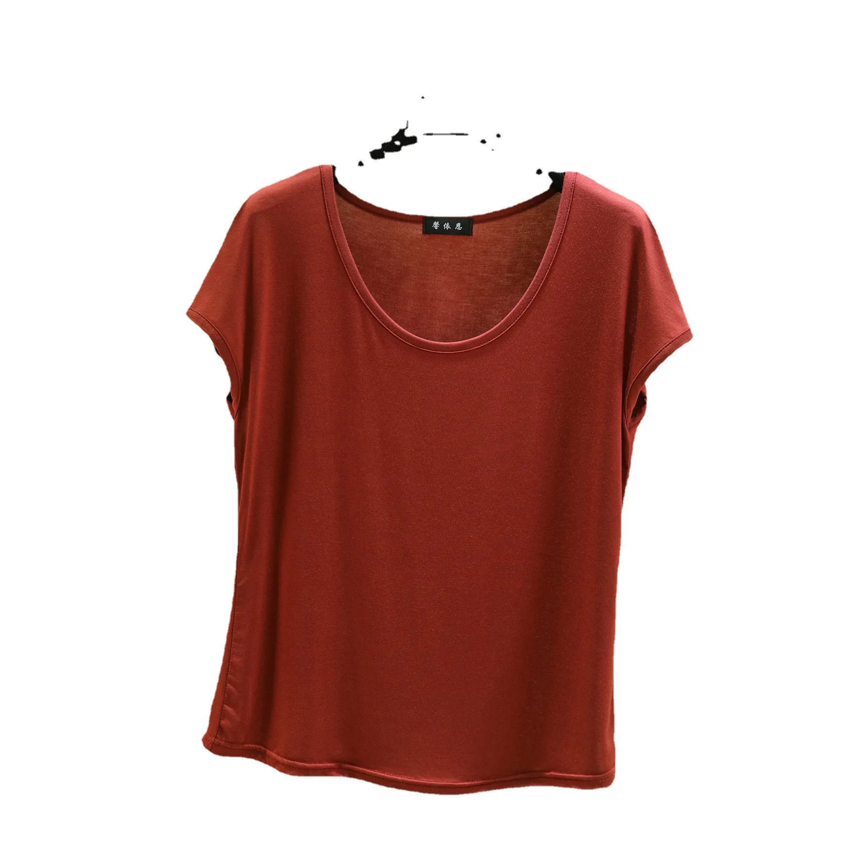 Damen-T-Shirt aus Modal, O-Ausschnitt, ärmellos, einfarbig, Basic-T-Shirt, lockeres T-Shirt, Übergröße, alles passend