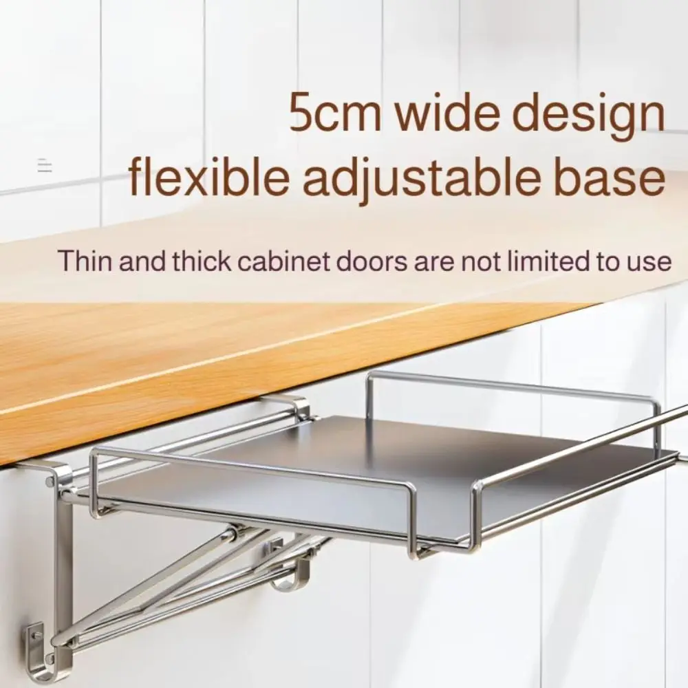 

Stainless Steel Foldable Countertop Storage Rack Foldable Compact Design Space-saving Rack Wall-Mounted Clutter-Free