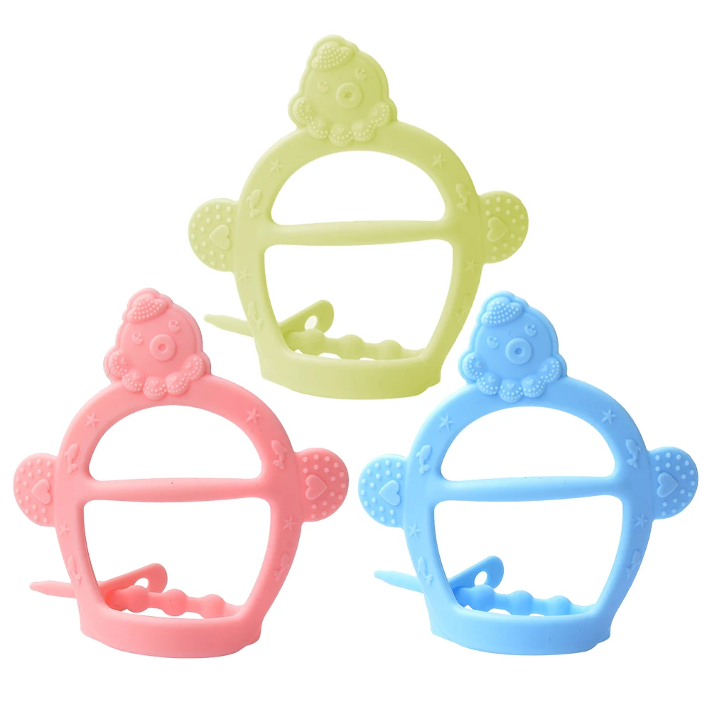 

3pcs Baby Teething Toys Silicone Bracelet Teether Teethers Chew Silica Gel Gum Infant Gentle Easy Clean Wristband