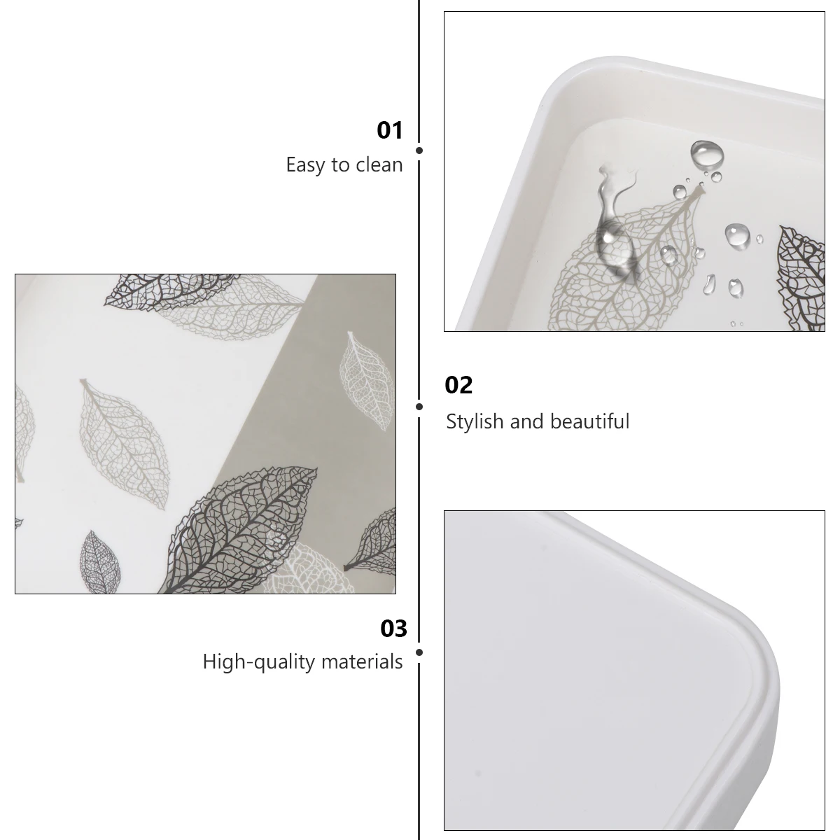

Rectangular Serving Tray Long-Lasting Easy Clean Household Kitchen Decorative Fruit Snack Plate For Home Restaurant Use Light