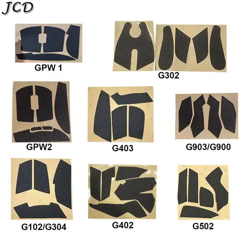 JCD 마우스 그립 테이프 스케이트 수제 스티커, 미끄럼 방지 땀 흡입 로지텍 GPW G102, G304, G502, G402, G403, G903, G900, G302, G300S 용