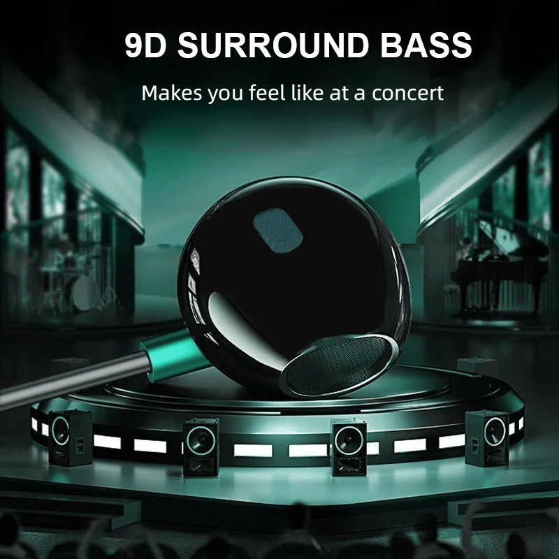 9D Surround Bass Type C&3.5mm Headphones Wried Control Headsets In HD Mic In-ear Earbuds For IPhone15/16/17 For Samsung Earphone