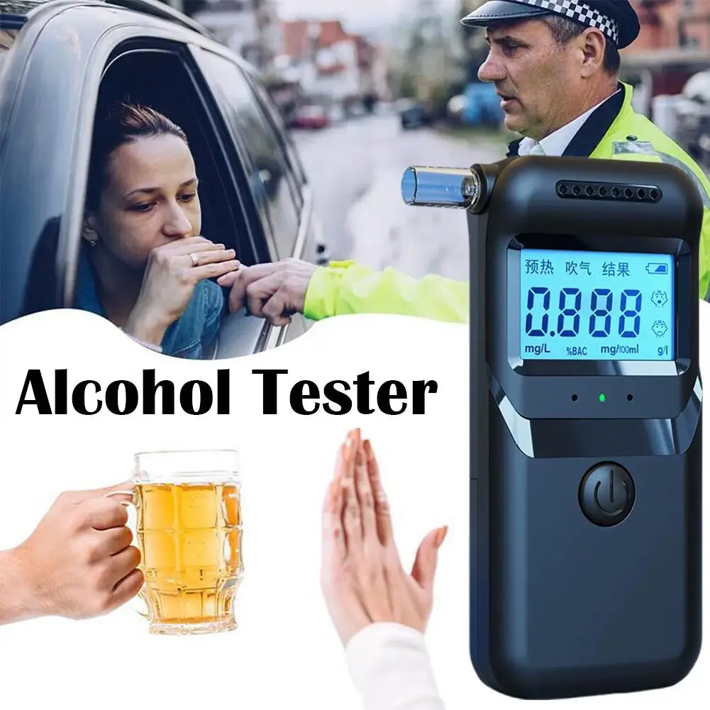 

Breathalyzer Digital Alcohol Breath Tester Accurate LCD Display Handheld Alcohol Analyzer Alcohol Tester Breathalyzer Detector