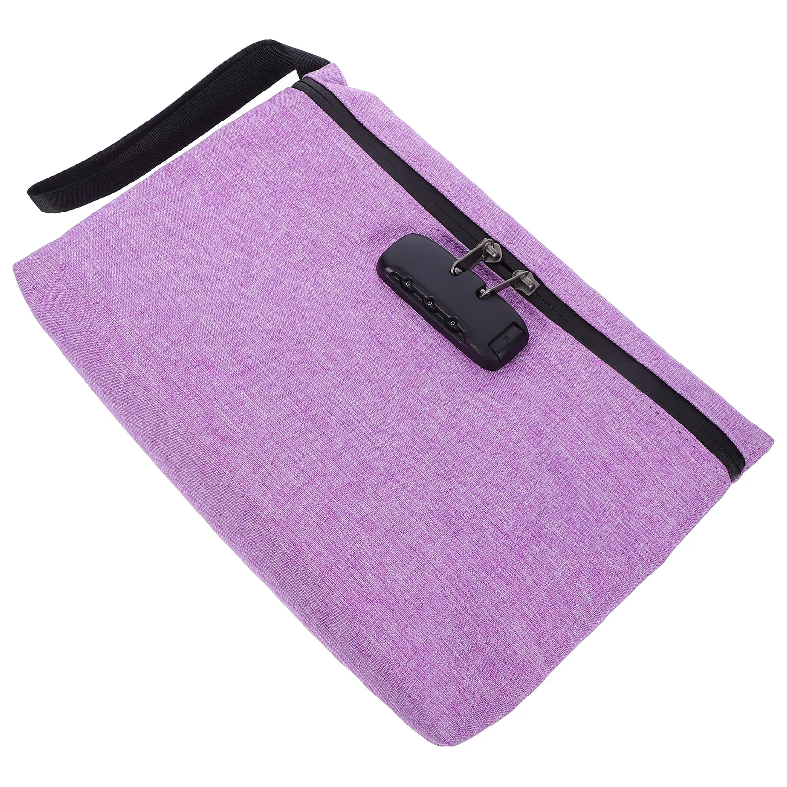 

Portable Rose Pink Combination Lock Storage Bag Waterproof Secure Document Organizer for Office Business Travel Jewelry Cash