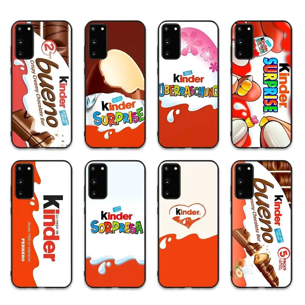 Cute Kinder Surprise Eggs Logo Phone Case For Samsung S 24 fe 25 Ultra plus 20 lite 21 30 22 23 24 22 Ultra 5G Fundas