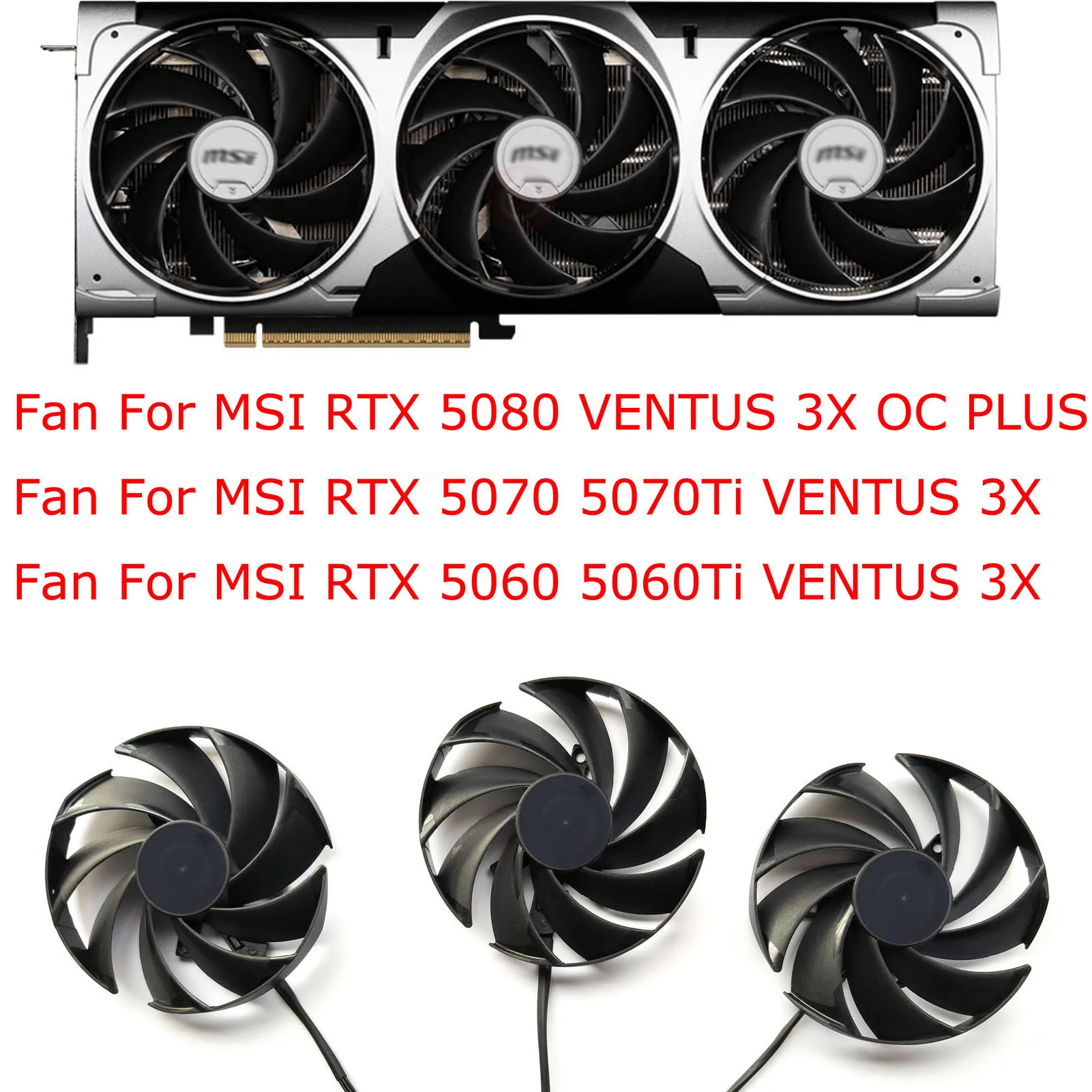 PLD09210S12HH,Video Cooler Graphics Card Fan For MSI RTX5080 RTX5070 RTX5060 VENTUS 3X,For MSI RTX 5070Ti 5060Ti VENTUS 3X