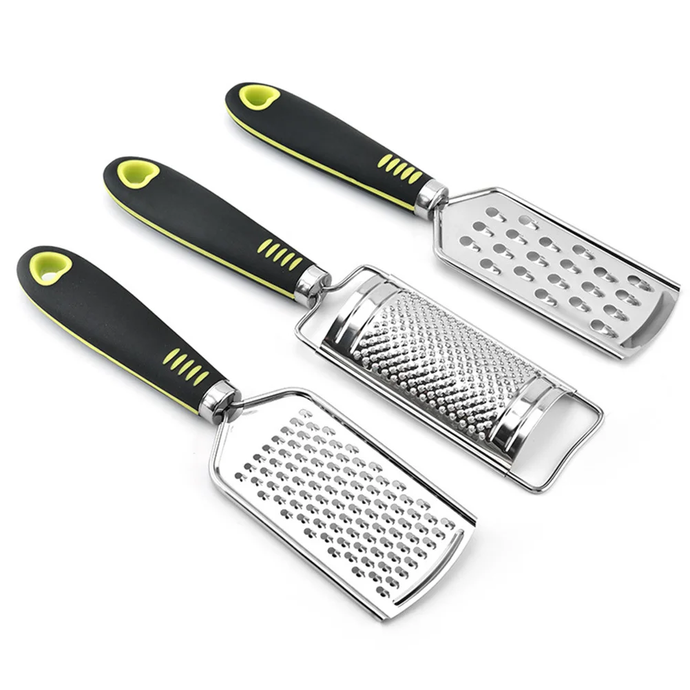 

3Pcs Grater Set Stainless Steel Coarse Grating Surfaces Handheld Zester for Cheese Chocolate Citrus Ginger Easy Grip Comfortable